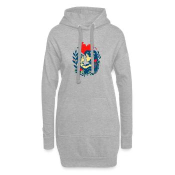 Mutter und Kind im Angesicht - Hoodie-Kleid - Grau meliert - Vorne