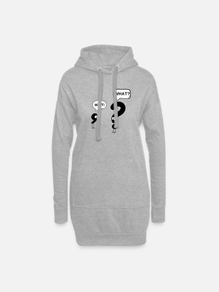 Moment, was? - Hoodie-Kleid - Grau meliert