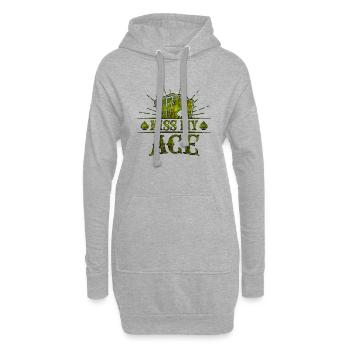 Kiss My Ace jeu de poker jeu de cartes casino club jouer - Sweat-shirt à capuche long Femme - gris chiné - Devant