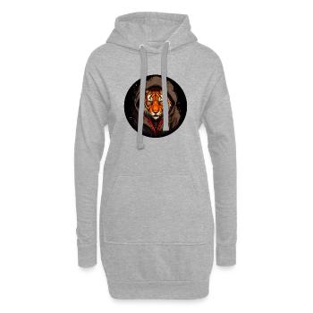 Step closer, kick in, boxing tiger - Hoodie Dress - heather grey - Front