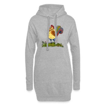 Coq - Sweat-shirt à capuche long Femme - gris chiné - Devant