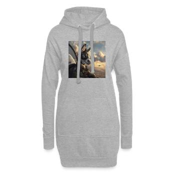 Esel - Hoodie-Kleid - Grau meliert - Vorne