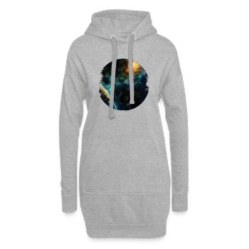 Das Universum ist Faszination und Inspiration - Hoodie-Kleid - Grau meliert - Vorne