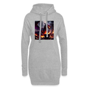 Coffee Dragon - Hoodie Dress - heather grey - Front
