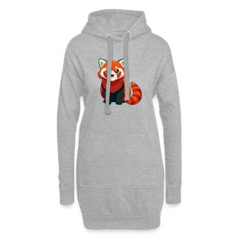 roter panda - Hoodie-Kleid - Grau meliert - Vorne