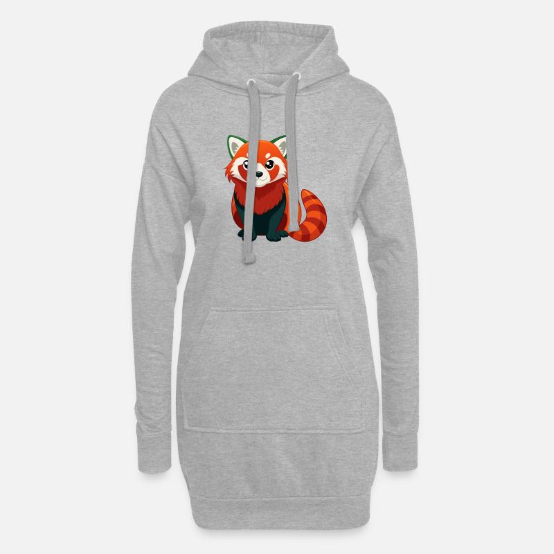 roter panda - Hoodie-Kleid - Grau meliert