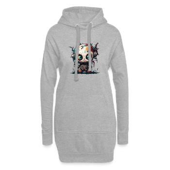 Poupée d’horreur / Halloween / Effrayant / Sombre - Sweat-shirt à capuche long Femme - gris chiné - Devant