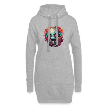 Poupée d’horreur / Halloween / Effrayant / Sombre - Sweat-shirt à capuche long Femme - gris chiné - Devant