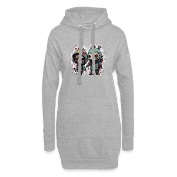 Poupée d’horreur / Halloween / Effrayant / Sombre - Sweat-shirt à capuche long Femme - gris chiné - Devant