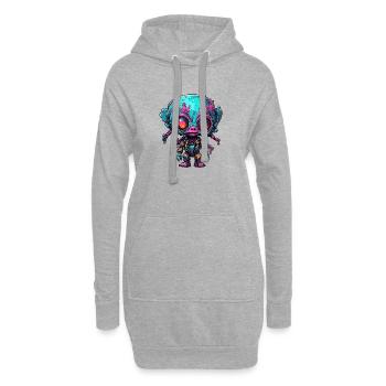 Poupée d’horreur / Halloween / Effrayant / Sombre - Sweat-shirt à capuche long Femme - gris chiné - Devant