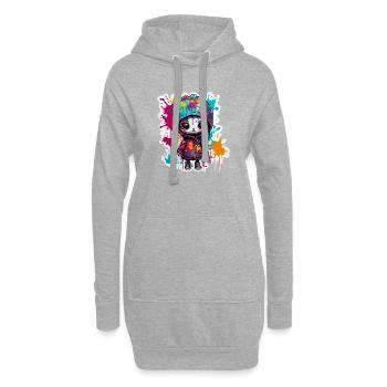 Poupée d’horreur / Halloween / Effrayant / Sombre - Sweat-shirt à capuche long Femme - gris chiné - Devant