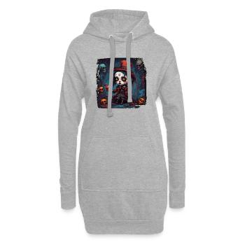 Poupée d’horreur / Halloween / Effrayant / Sombre - Sweat-shirt à capuche long Femme - gris chiné - Devant