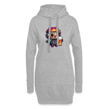 Poupée d’horreur / Halloween / Effrayant / Sombre - Sweat-shirt à capuche long Femme - gris chiné - Devant