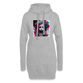 Poupée d’horreur / Halloween / Effrayant / Sombre - Sweat-shirt à capuche long Femme - gris chiné - Devant