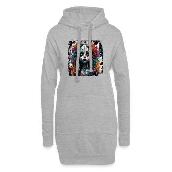 Poupée d’horreur / Halloween / Effrayant / Sombre - Sweat-shirt à capuche long Femme - gris chiné - Devant