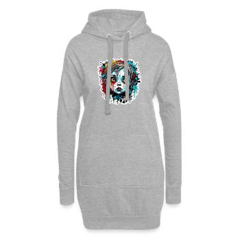 Poupée d’horreur / Halloween / Effrayant / Sombre - Sweat-shirt à capuche long Femme - gris chiné - Devant