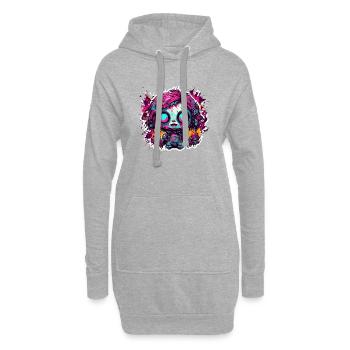 Poupée d’horreur / Halloween / Effrayant / Sombre - Sweat-shirt à capuche long Femme - gris chiné - Devant