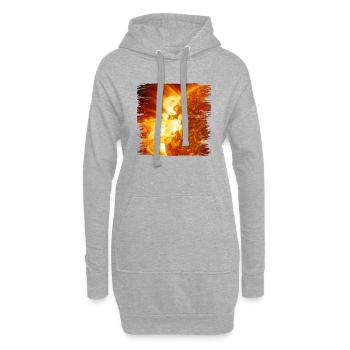 La fascination des éruptions solaires - Sweat-shirt à capuche long Femme - gris chiné - Devant
