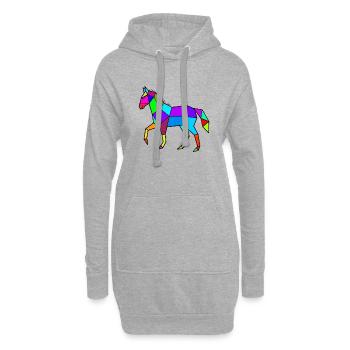 pferd polygon bunt - Hoodie-Kleid - Grau meliert - Vorne