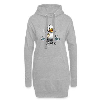 Gummiente / Badeente / Wasser / Badewanne - Hoodie-Kleid - Grau meliert - Vorne
