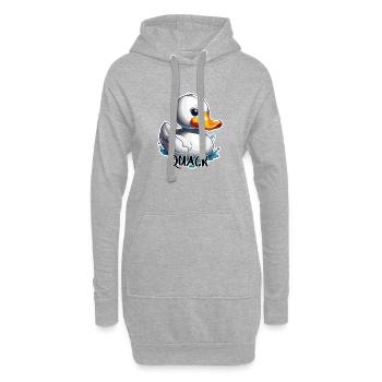 Gummiente / Badeente / Wasser / Badewanne - Hoodie-Kleid - Grau meliert - Vorne