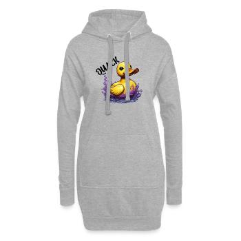Gummiente / Badeente / Wasser / Badewanne - Hoodie-Kleid - Grau meliert - Vorne
