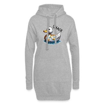 Gummiente / Badeente / Wasser / Badewanne - Hoodie-Kleid - Grau meliert - Vorne