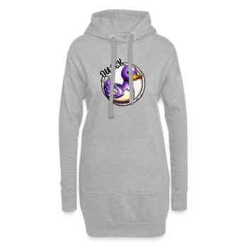 Gummiente / Badeente / Wasser / Badewanne - Hoodie-Kleid - Grau meliert - Vorne