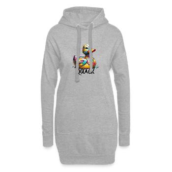 Gummiente / Badeente / Wasser / Badewanne - Hoodie-Kleid - Grau meliert - Vorne