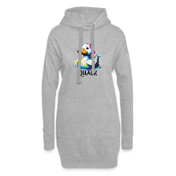 Gummiente / Badeente / Wasser / Badewanne - Hoodie-Kleid - Grau meliert - Vorne