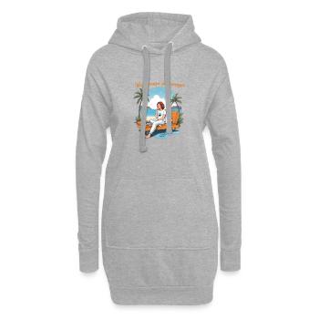 Voyageuse du Canapé - Sweat-shirt à capuche long Femme - gris chiné - Devant