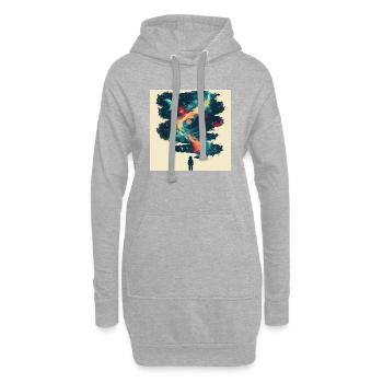 promesses spatiales - Sweat-shirt à capuche long Femme - gris chiné - Devant