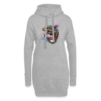 Tatouage / Animal / Art / Cool / Bande dessinée / Serpent - Sweat-shirt à capuche long Femme - gris chiné - Devant