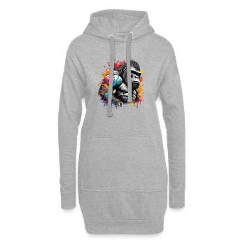 Tattoo / Tier / Kunst / cool / Comic / Gorilla - Hoodie-Kleid - Grau meliert - Vorne