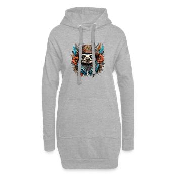 Tattoo / Tier / Kunst / cool / Comic / Faultier - Hoodie-Kleid - Grau meliert - Vorne
