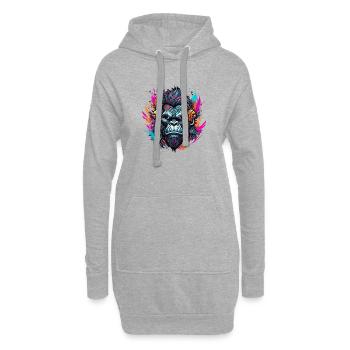 Tattoo / Tier / Kunst / cool / Comic / Gorilla - Hoodie-Kleid - Grau meliert - Vorne