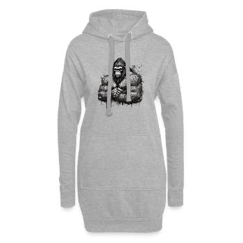 Tattoo / Tier / Kunst / cool / Comic / Gorilla - Hoodie-Kleid - Grau meliert - Vorne