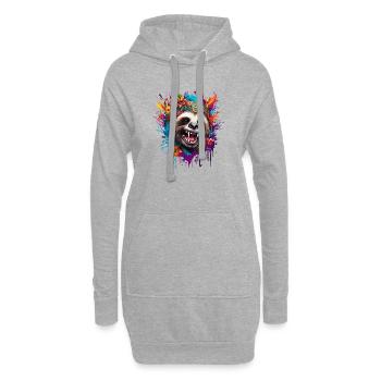 Tatouage / Animal / Art / Cool / Bande dessinée / Paresseux - Sweat-shirt à capuche long Femme - gris chiné - Devant