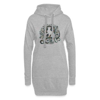 Chat, Chat, Chats, Animaux De Compagnie, Animal De Compagnie, Mignon, Animal, Animal De Compagnie - Sweat-shirt à capuche long Femme - gris chiné - Devant