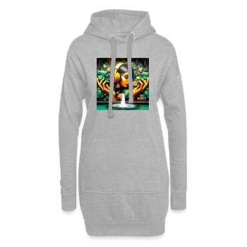 Beautiful Headphone Girl - Hoodie-Kleid - Grau meliert - Vorne