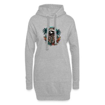 Tattoo / Tier / Kunst / cool / Comic / Waschbär - Hoodie-Kleid - Grau meliert - Vorne