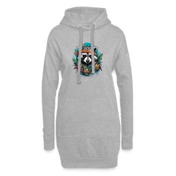 Tattoo / Tier / Kunst / cool / Comic / Waschbär - Hoodie-Kleid - Grau meliert - Vorne