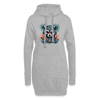 Tattoo / Tier / Kunst / cool / Comic / Waschbär - Hoodie-Kleid - Grau meliert - Vorne