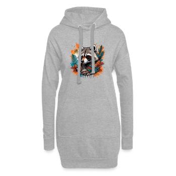 Tattoo / Tier / Kunst / cool / Comic / Waschbär - Hoodie-Kleid - Grau meliert - Vorne