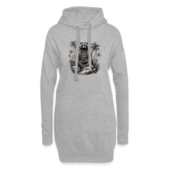Tattoo / Tier / Kunst / cool / Comic / Waschbär - Hoodie-Kleid - Grau meliert - Vorne