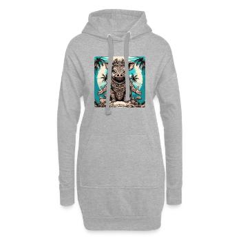 Tattoo / Tier / Kunst / cool / Comic / Schwein - Hoodie-Kleid - Grau meliert - Vorne