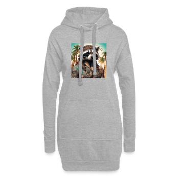 Tattoo / Tier / Kunst / cool / Comic / Waschbär - Hoodie-Kleid - Grau meliert - Vorne