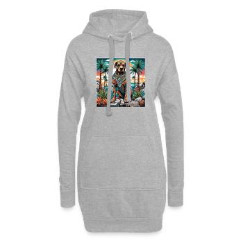 Tattoo / Tier / Kunst / cool / Comic / Hund - Hoodie-Kleid - Grau meliert - Vorne