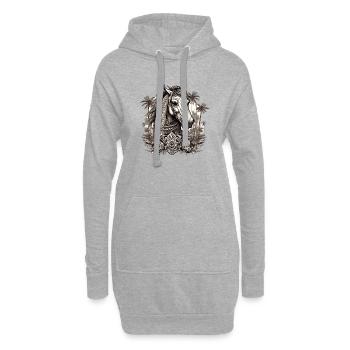 Tattoo / Tier / Kunst / cool / Comic / Pferd - Hoodie-Kleid - Grau meliert - Vorne