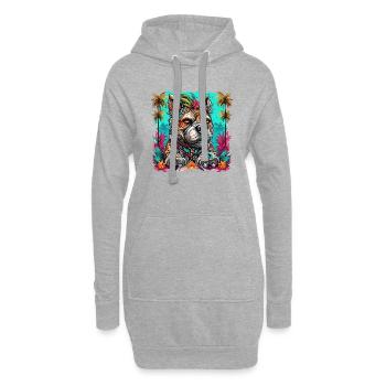 Tattoo / Tier / Kunst / cool / Comic / Hund - Hoodie-Kleid - Grau meliert - Vorne
